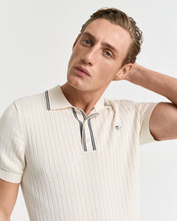 Ribbineulottu puuvillapikeepaita