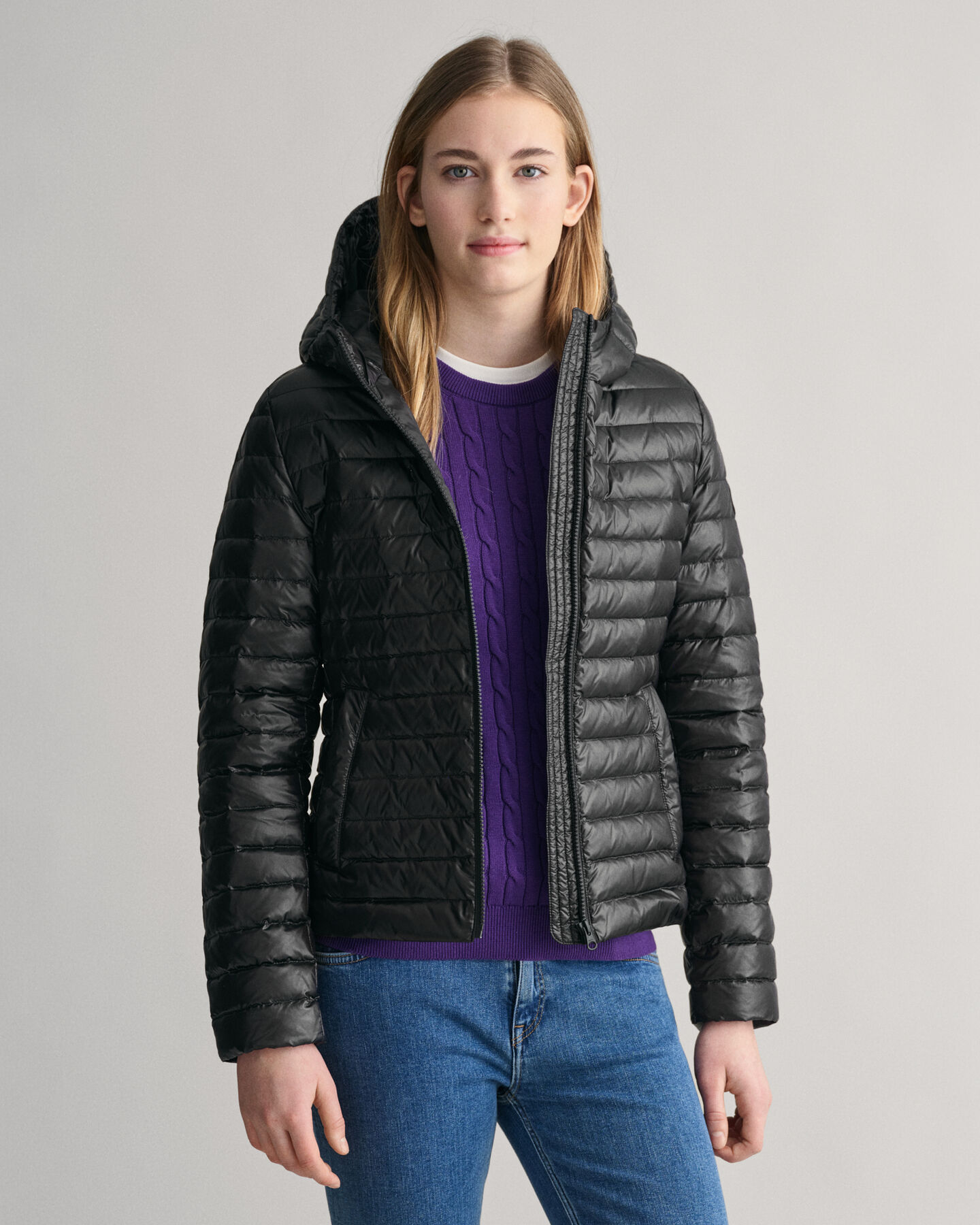 Teen Girls ‑malliston Shiny-kevytuntuvatakki