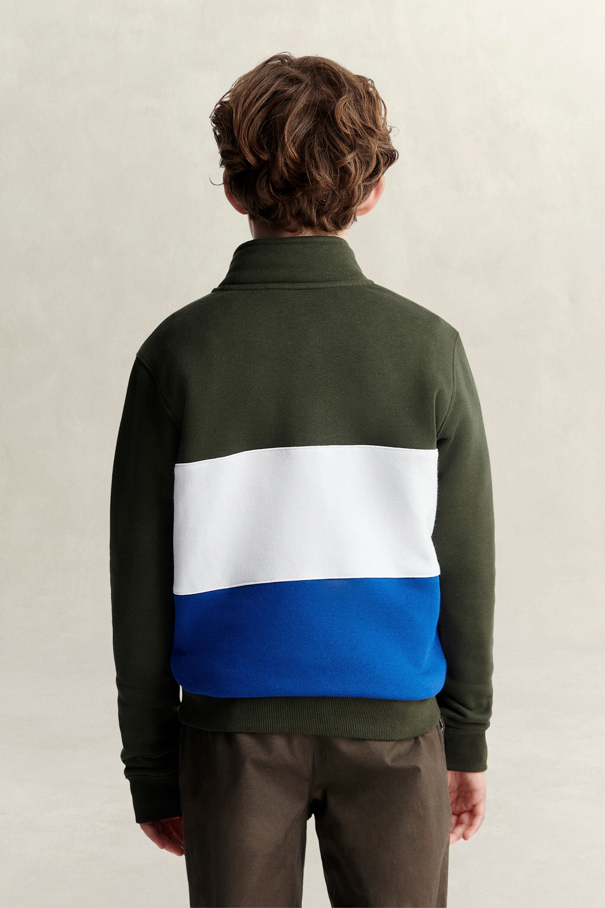 Teen Boys -malliston Color Block -collegepaita, vetoketjukaulus
