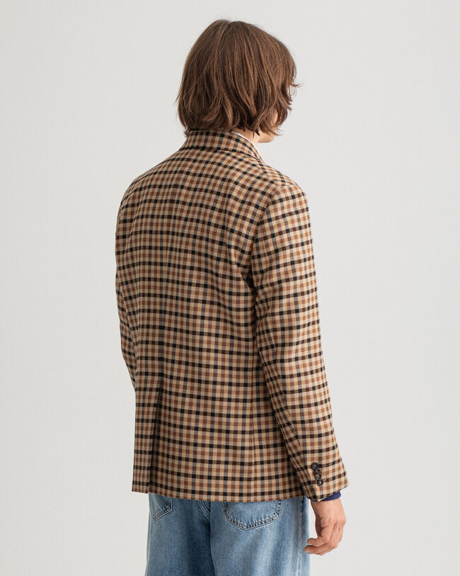 Regular fit ‑mitoitettu ruudullinen bleiseri