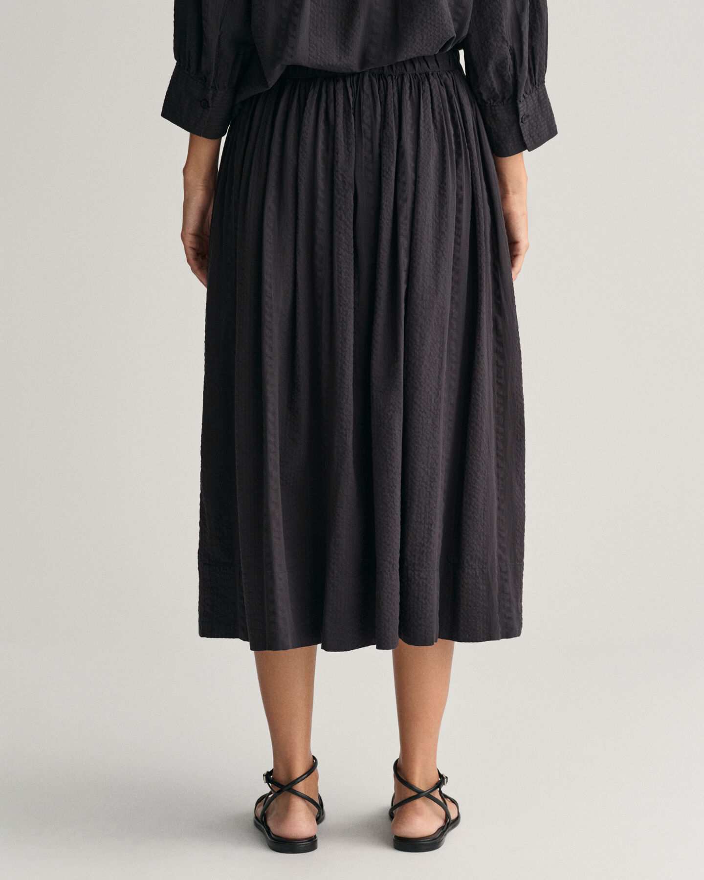 Raidallinen Seersucker Pull-On ‑hame