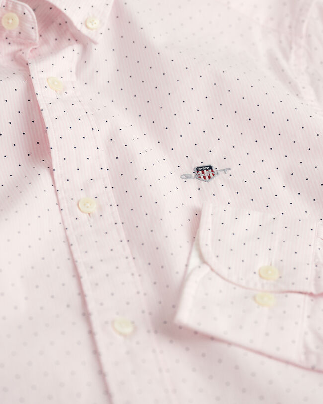 Slim fit ‑mitoitettu pystyraidallinen ja pilkullinen paita