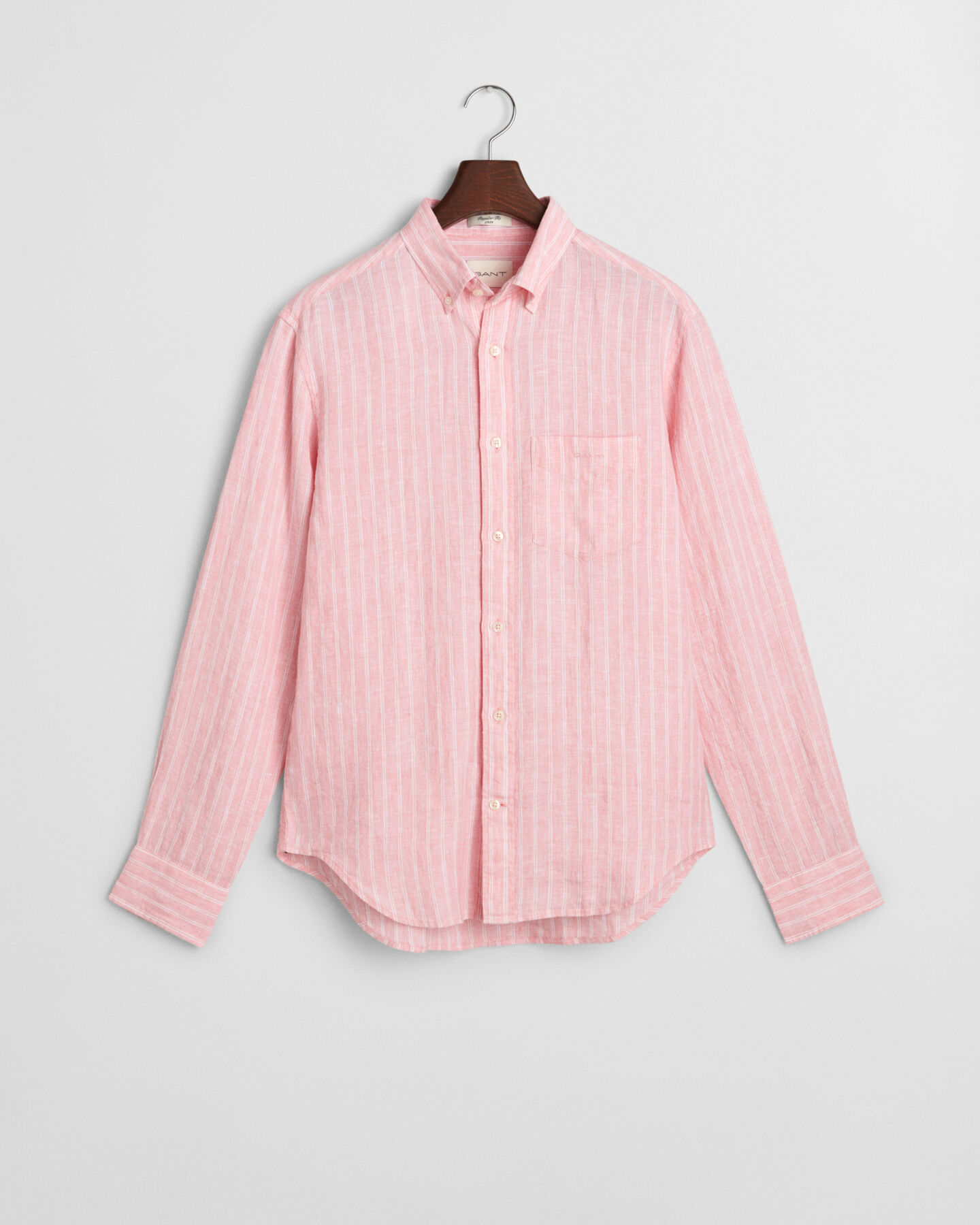 Regular&nbsp;fit ‑mitoitettu raidallinen pellavapaita