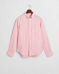 Regular&nbsp;fit ‑mitoitettu raidallinen pellavapaita