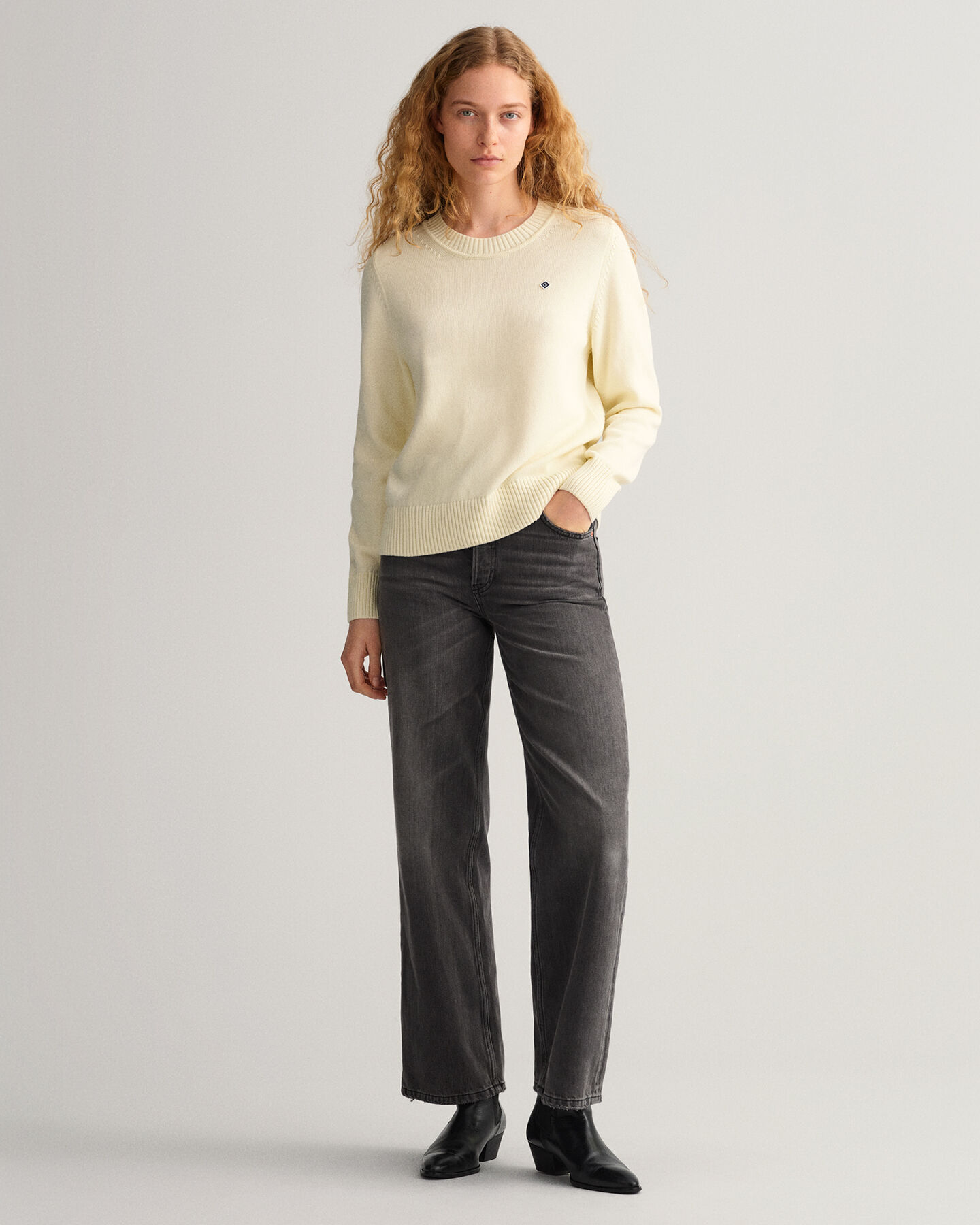 Icon G ‑puuvillaneulepusero, py&ouml;re&auml; p&auml;&auml;ntie