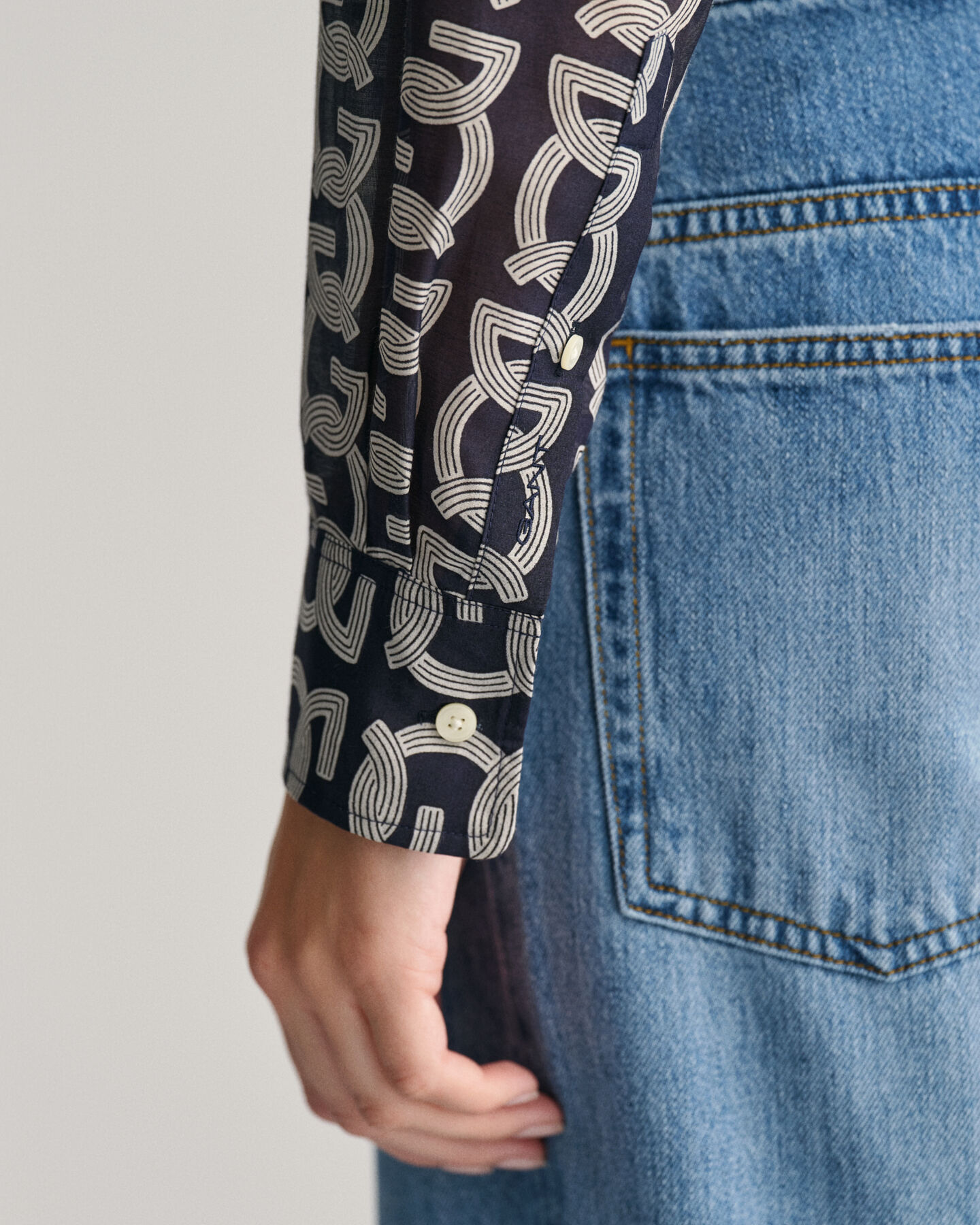 Relaxed fit ‑mitoitettu G Patterned ‑puuvilla-silkkipaita