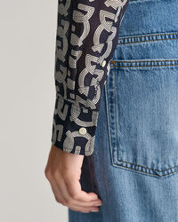 Relaxed fit ‑mitoitettu G Patterned ‑puuvilla-silkkipaita