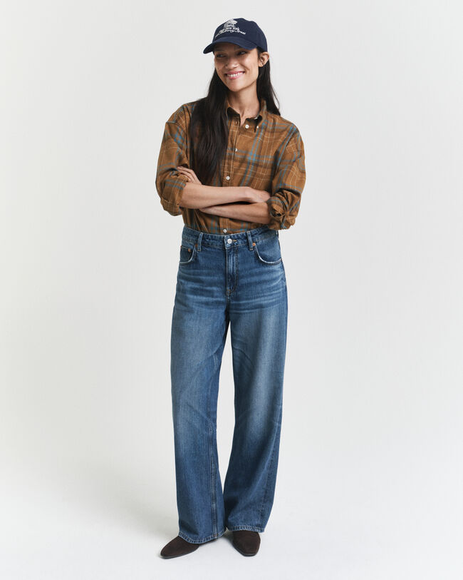 Oversized fit ‑mitoitettu ruutupaita