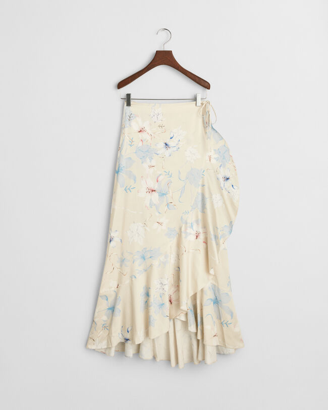 R&ouml;yhel&ouml;inen kukkakuosinen kietaisuhame