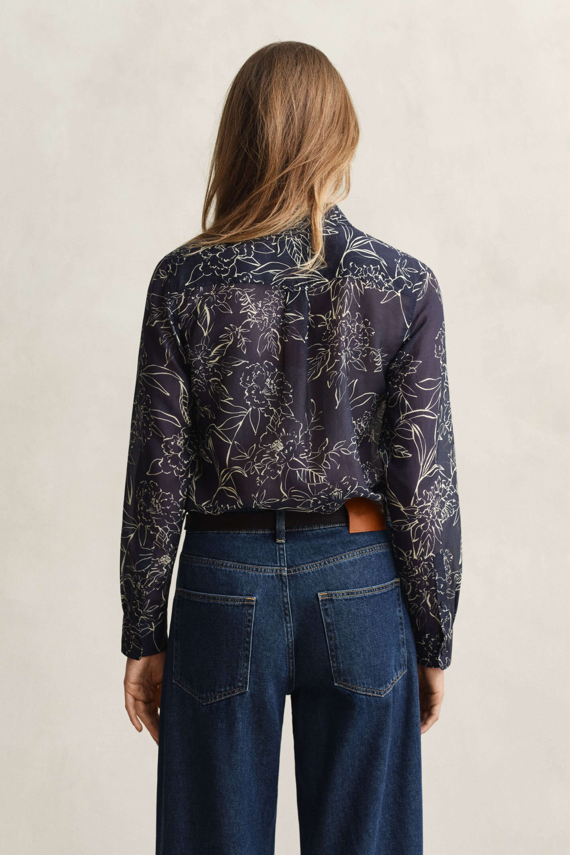 Regular fit ‑mitoitettu printtikuvioitu Floral‑paita puuvilla-silkkisekoitetta