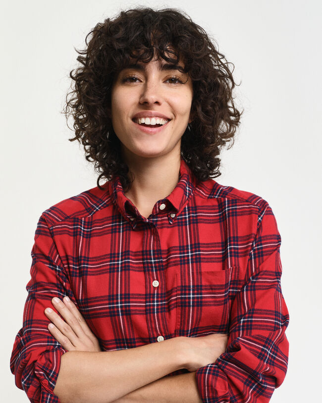 Regular fit ‑mitoitettu ruudullinen flanellipaita