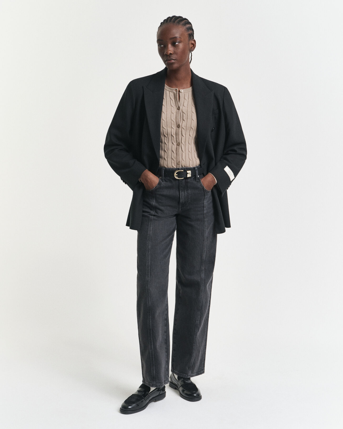 Joustopuuvillainen Shield-palmikkoneuletakki