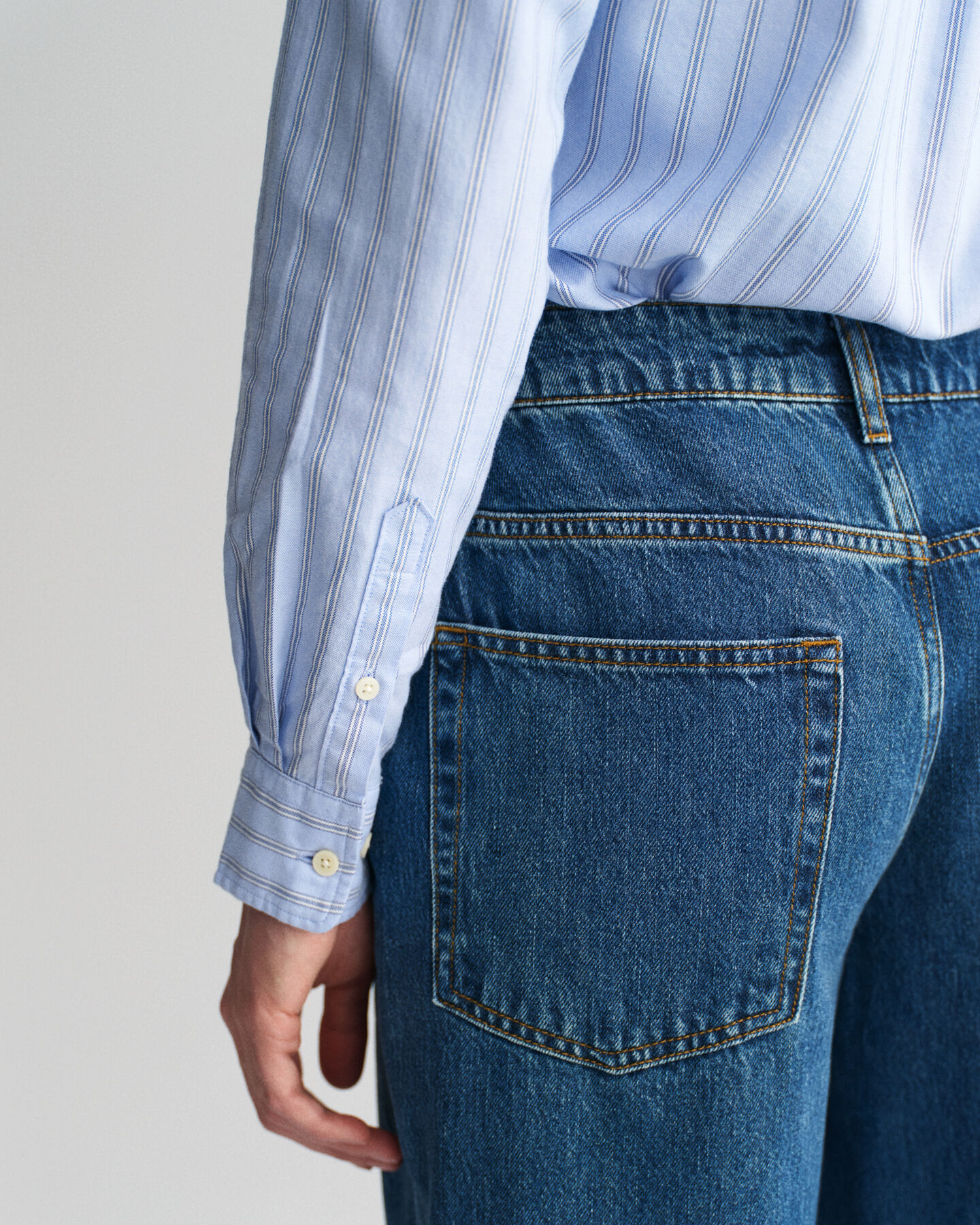 Regular fit ‑mitoitettu raidallinen Archive-oxford-paita