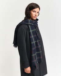 Ruudullinen merinovillahuivi