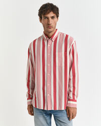 Relaxed fit ‑mitoitettu leveäraitainen seersucker-paita