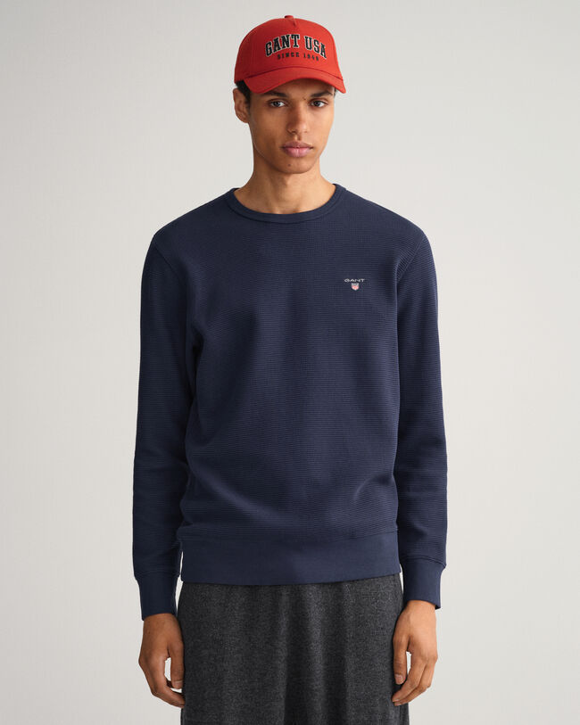 Vohvelikuvioinen collegepaita, pyöreä pääntie