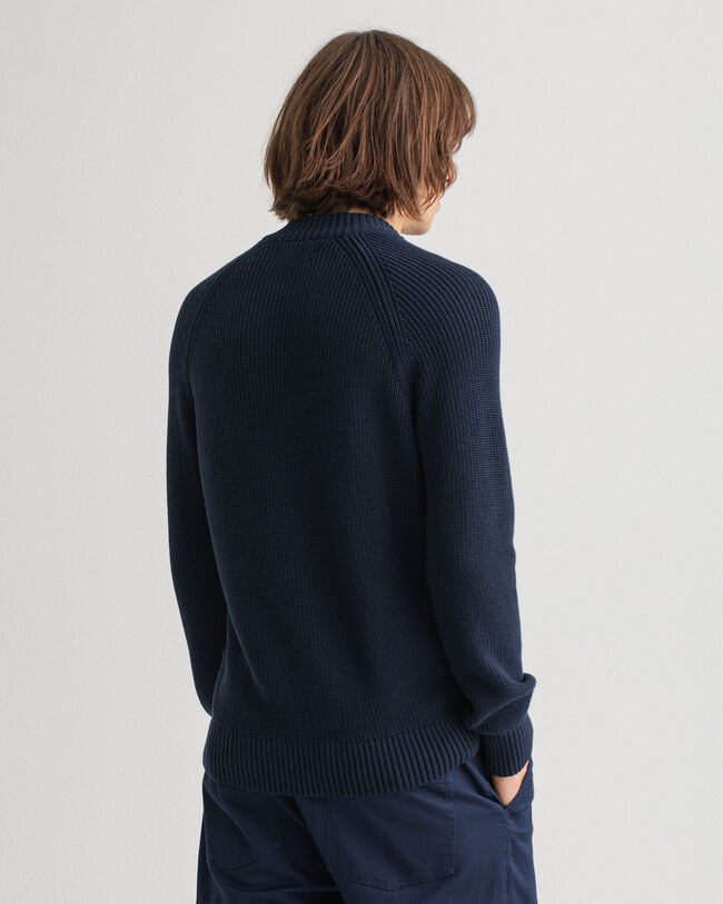 Cotton Rib Full-Zip Sweater