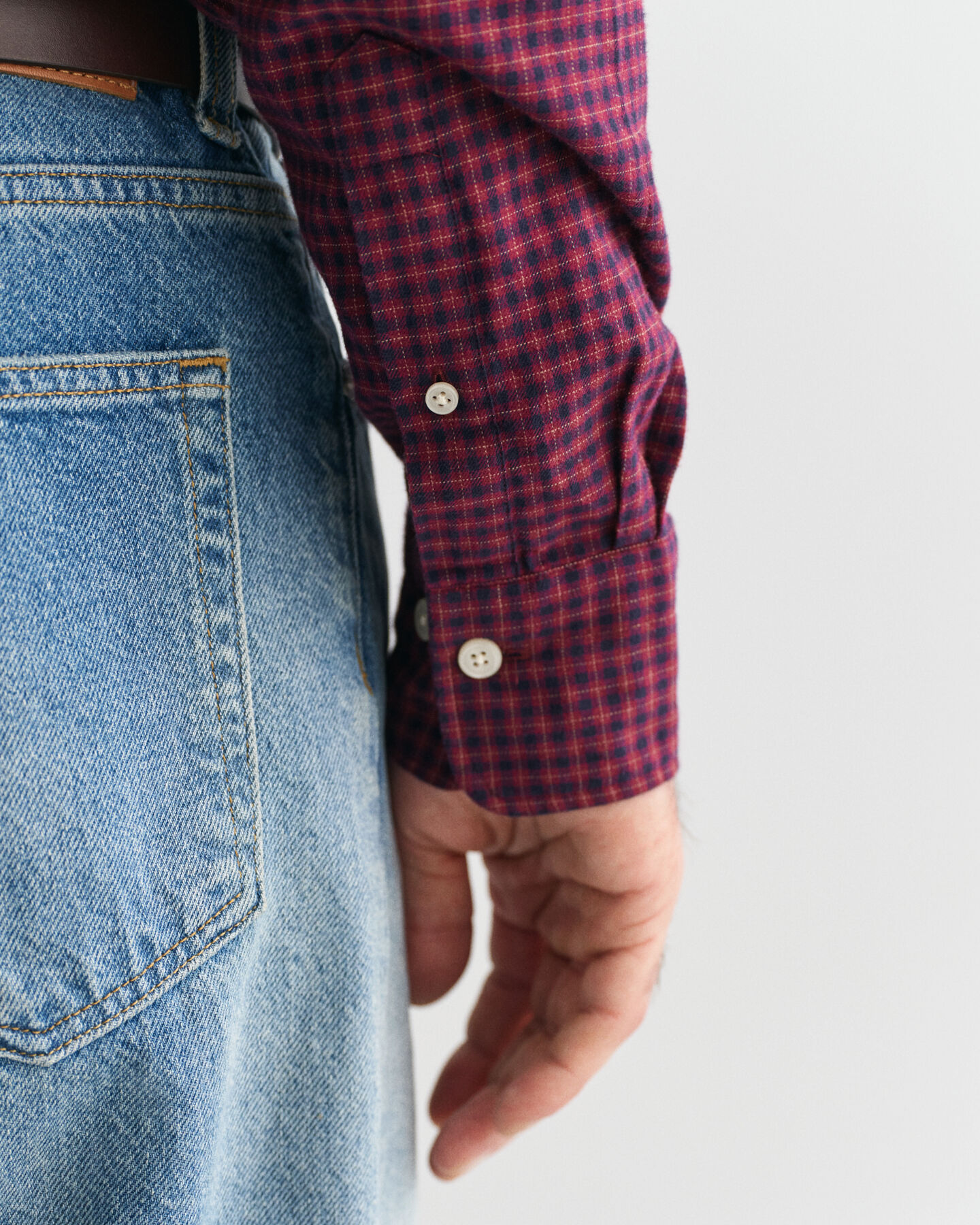 Regular fit ‑mitoitettu pikkuruutuinen flanellipaita
