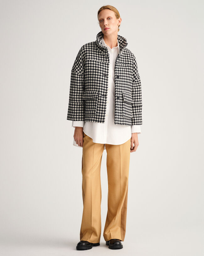 Lyhyt Houndstooth-takki