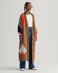 Pitk&auml; Argyle-neuletakki