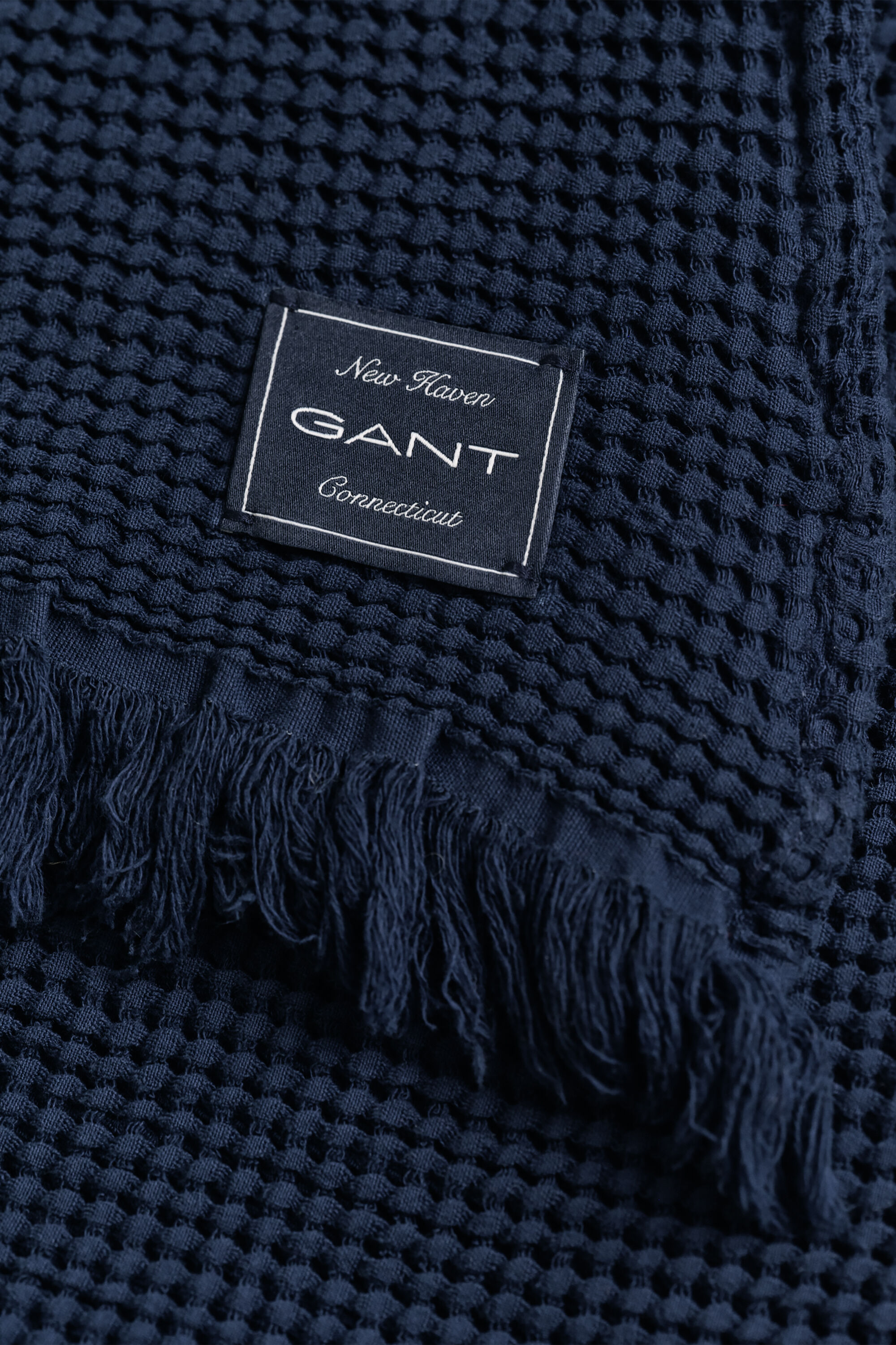 Vohvelipintainen puuvillainen torkkupeitto