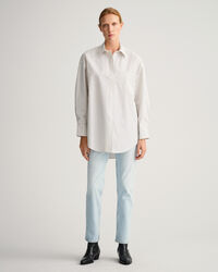 Oversized fit ‑mitoitettu liituraidallinen paita