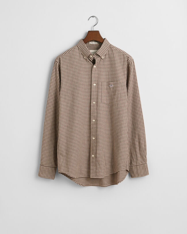 Regular&nbsp;fit ‑mitoitettu pikkuruutuinen flanellipaita