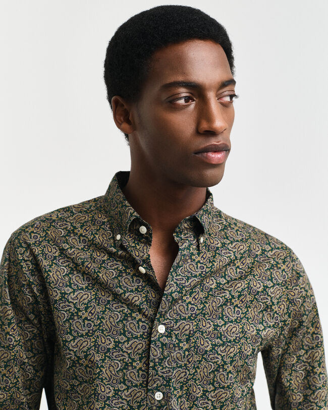 Regular fit ‑mitoitettu paisley-printtipaita