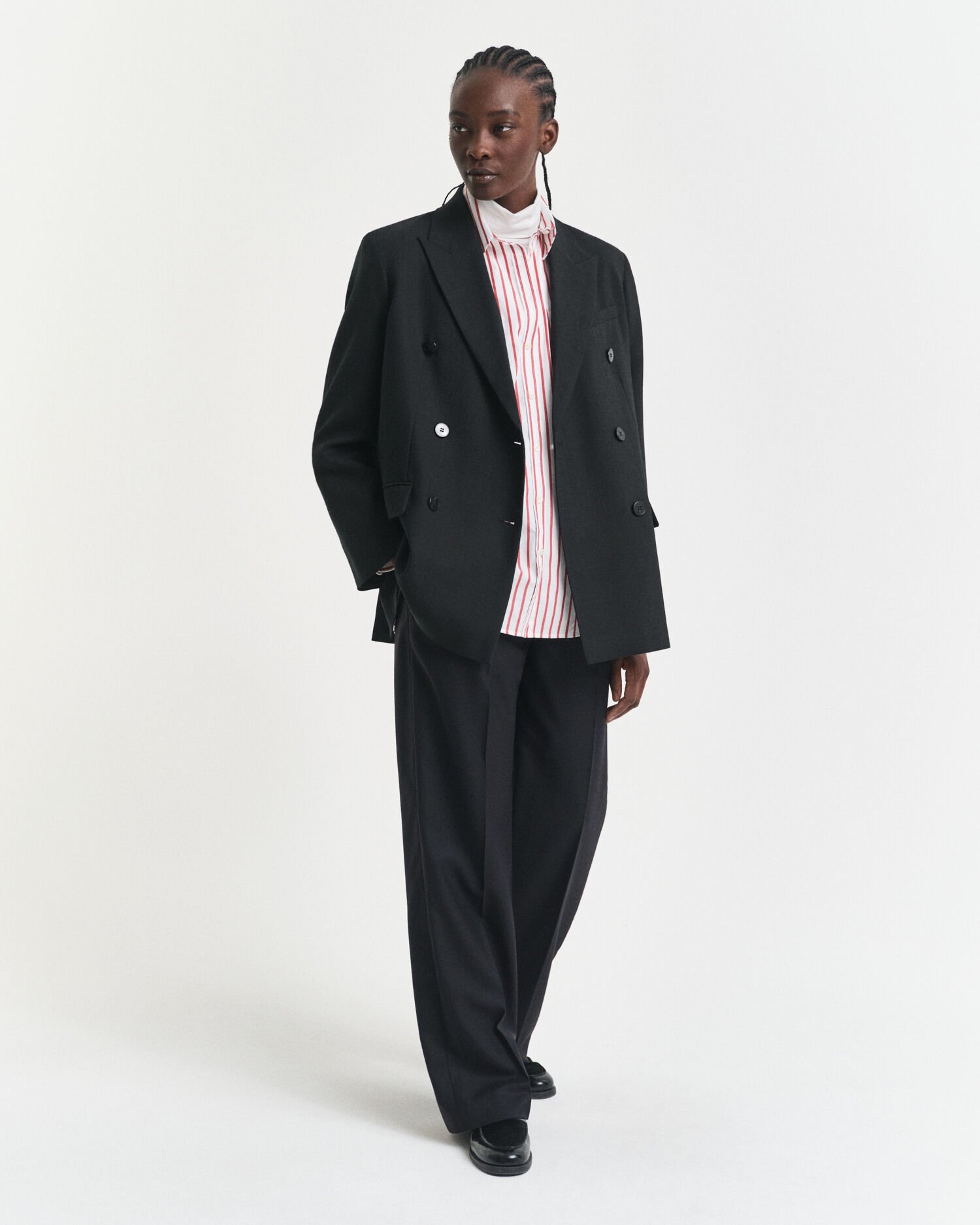 Relaxed fit ‑mitoitettu raidallinen Classic-popliinipaita