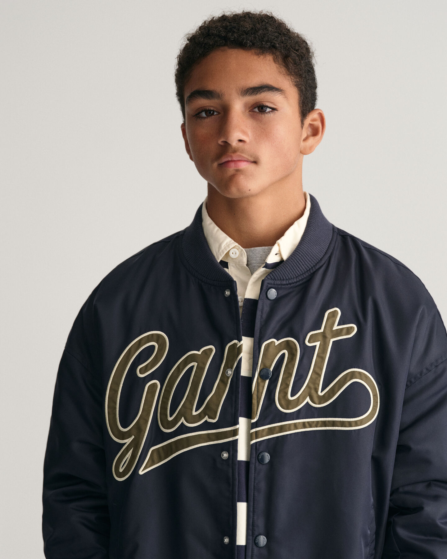 Teens-malliston Script Graphic Varsity Jacket ‑takki