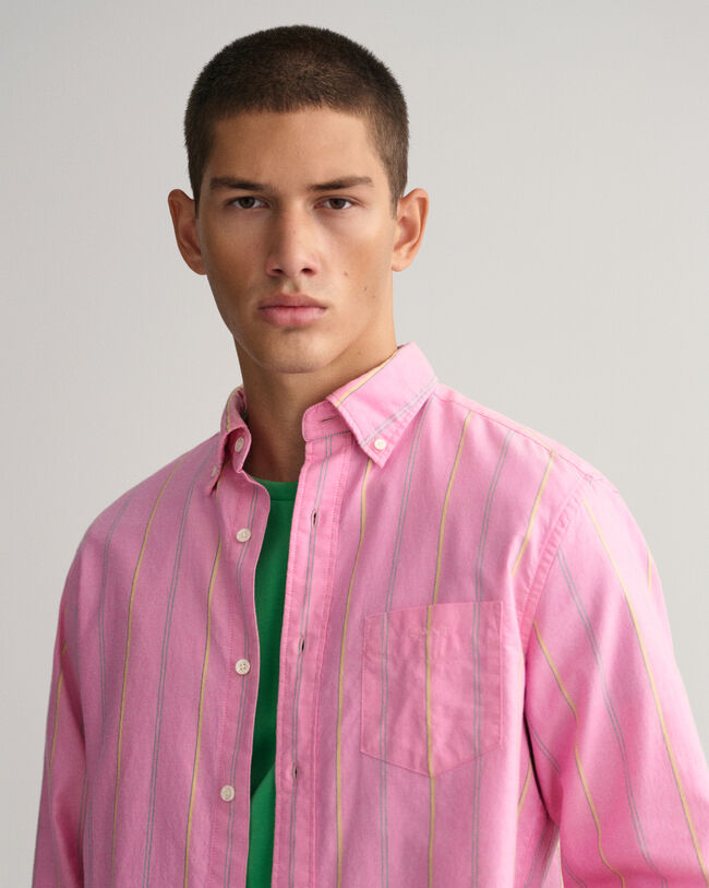 Regular fit ‑mitoitettu raidallinen Archive-oxford-paita