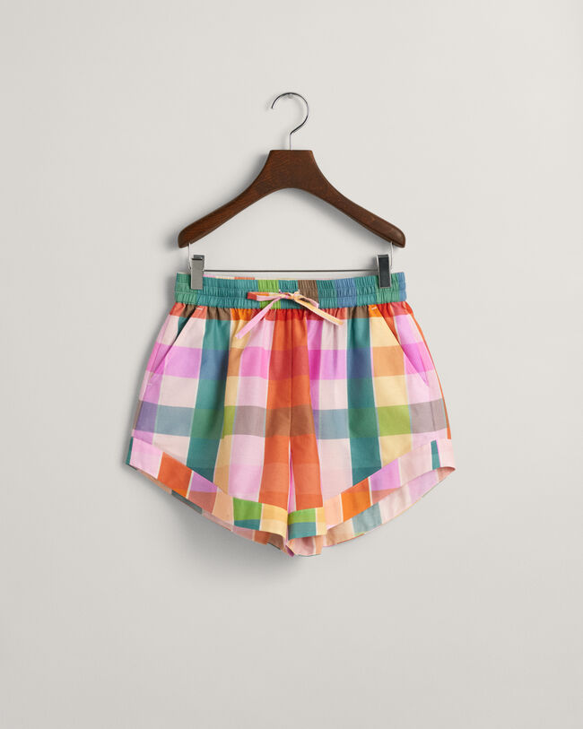 Ruudulliset puuvilla-silkkishortsit