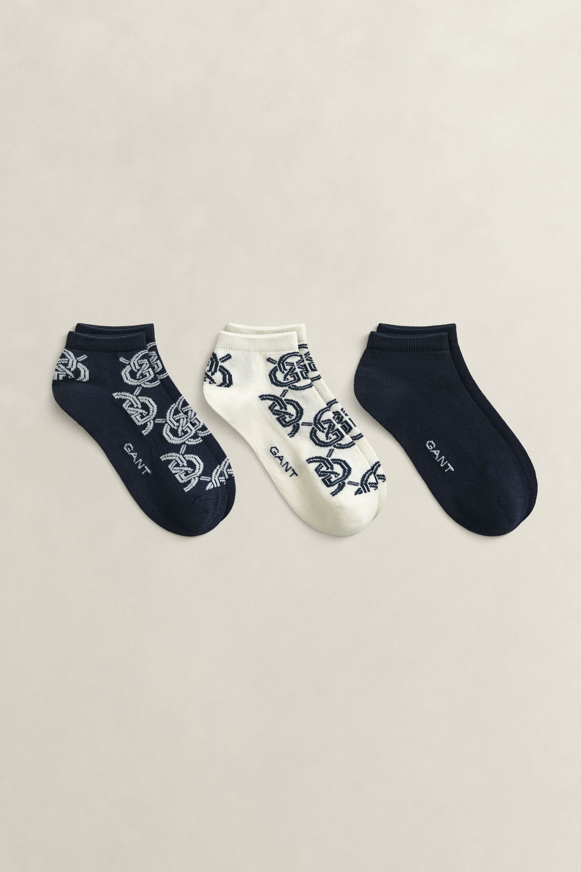 Monogram-nilkkasukat (3 paria)