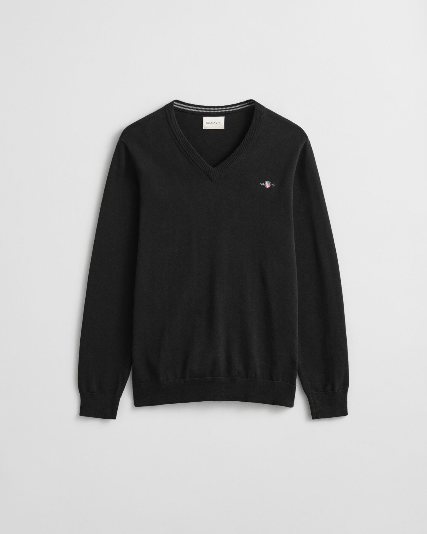 Klassinen puuvillaneulepusero, v-pääntie