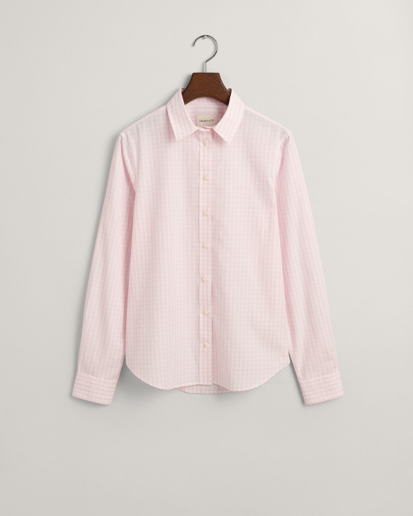 Regular fit ‑mitoitettu gingham-ruutuinen popliinipaita