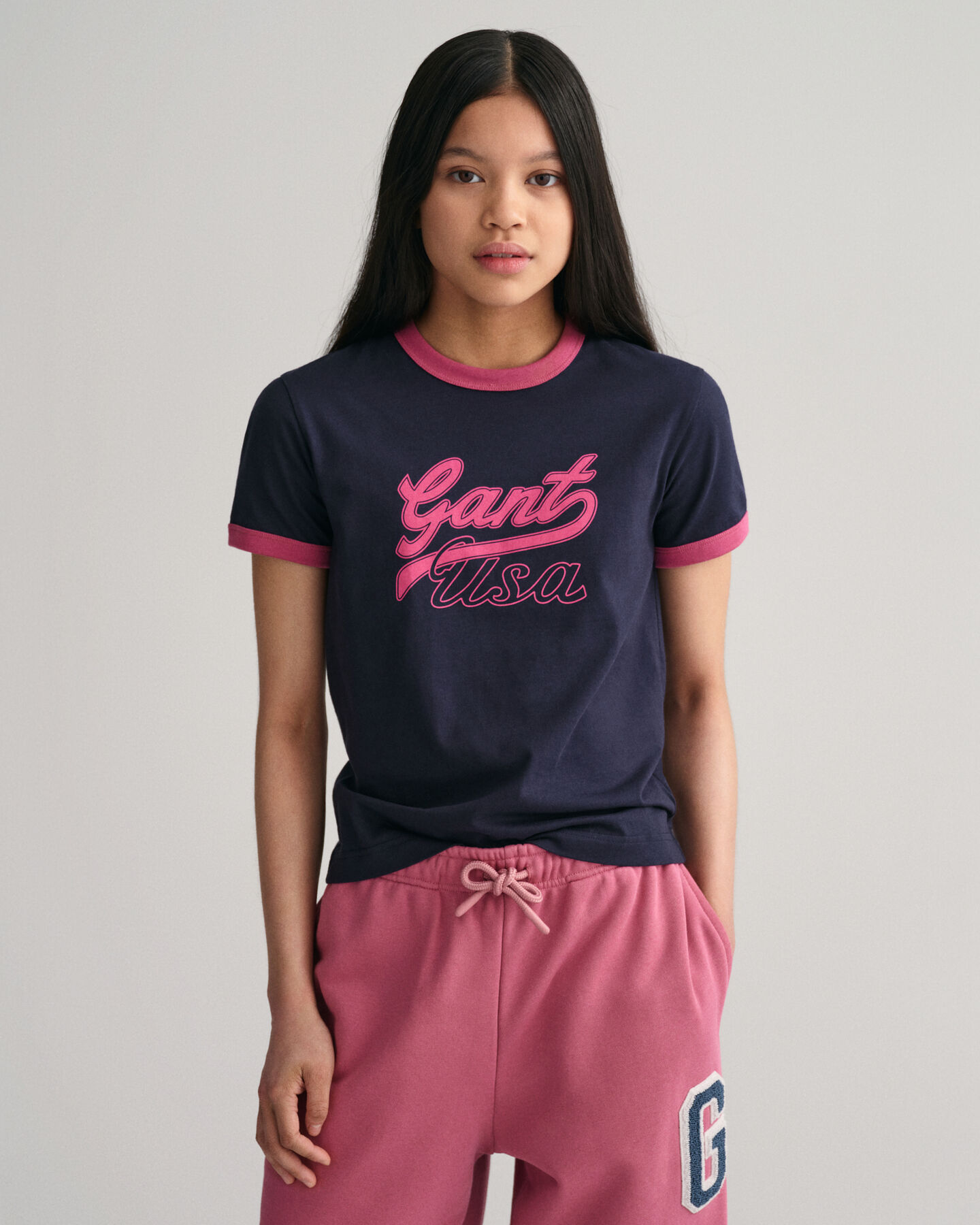 Teen Girls -malliston napamallinen GANT USA -t-paita