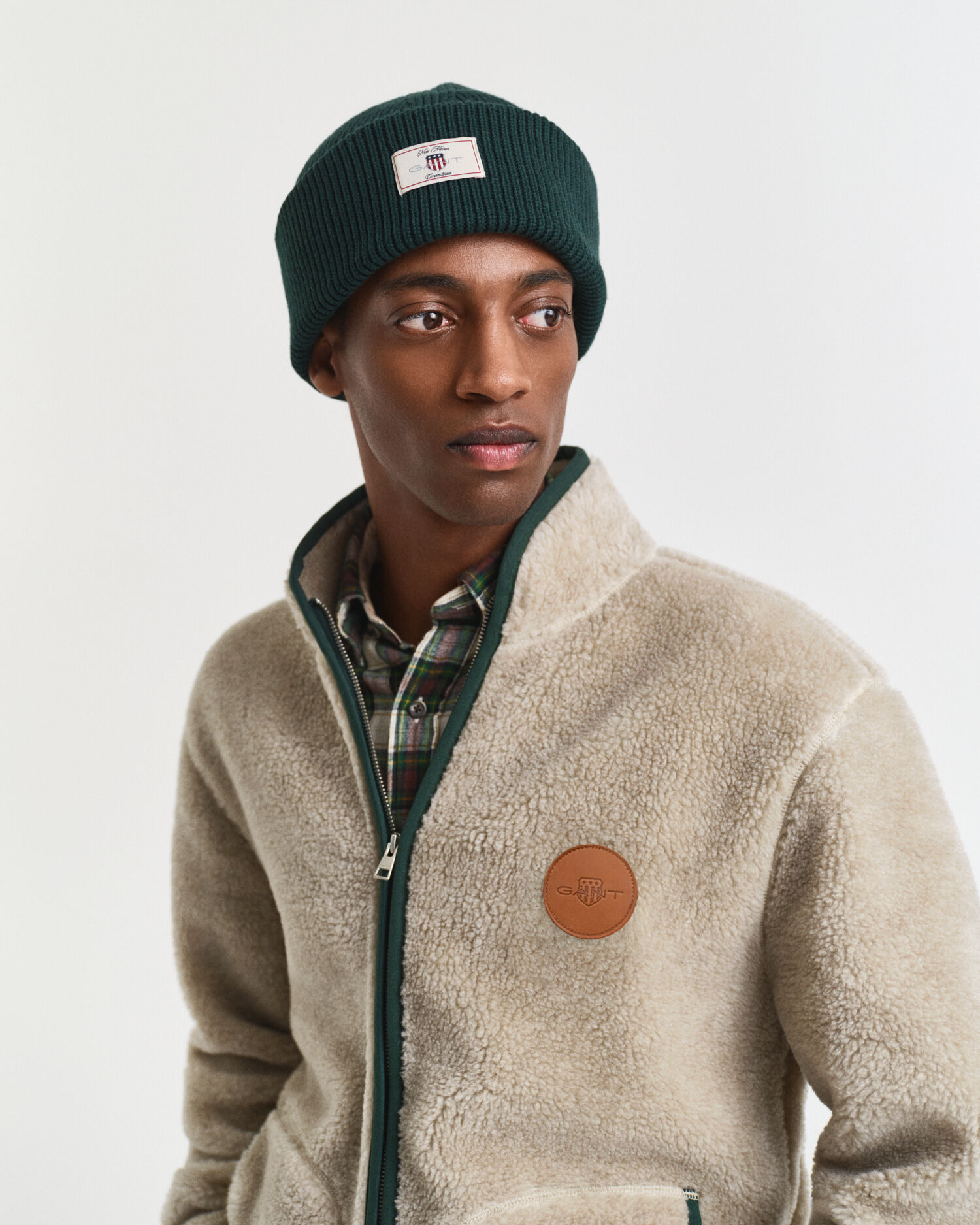 Joustinneulottu puuvillasekoitepipo