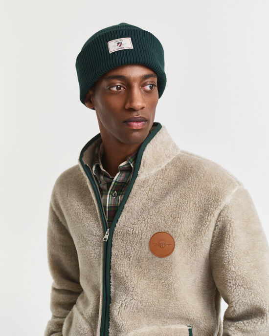 Joustinneulottu puuvillasekoitepipo