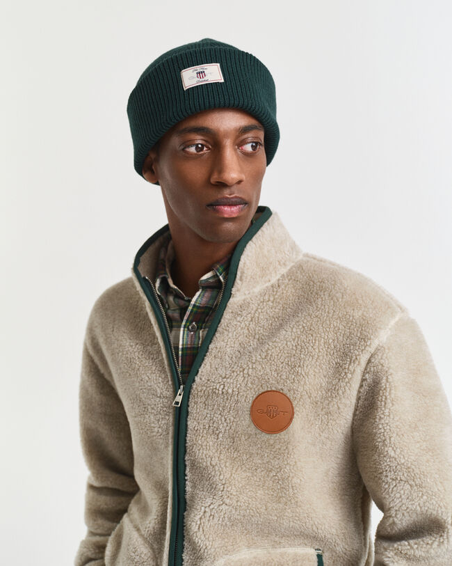 Joustinneulottu puuvillasekoitepipo