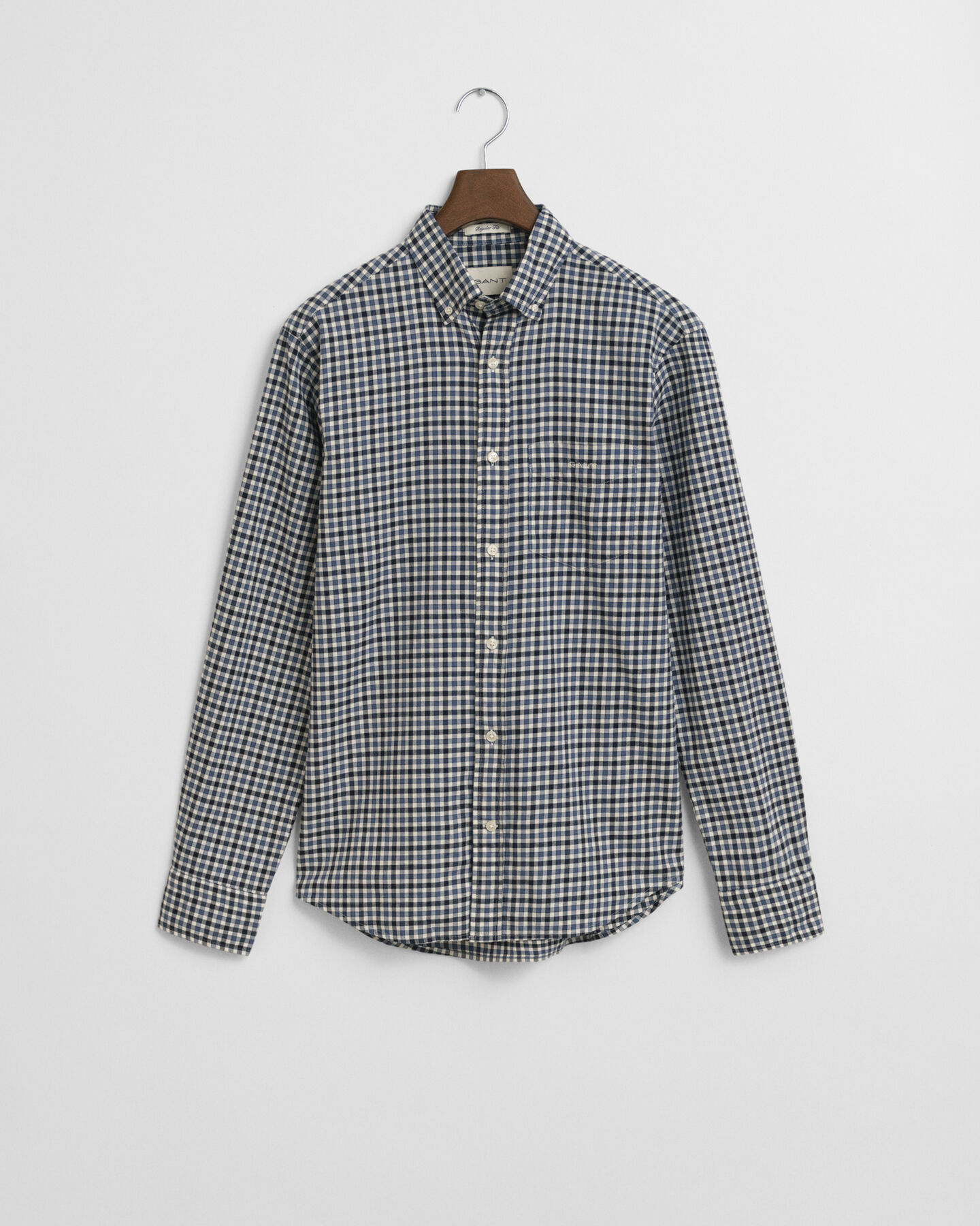 Regular fit ‑mitoitettu gingham-ruudullinen paita tvillikankaasta