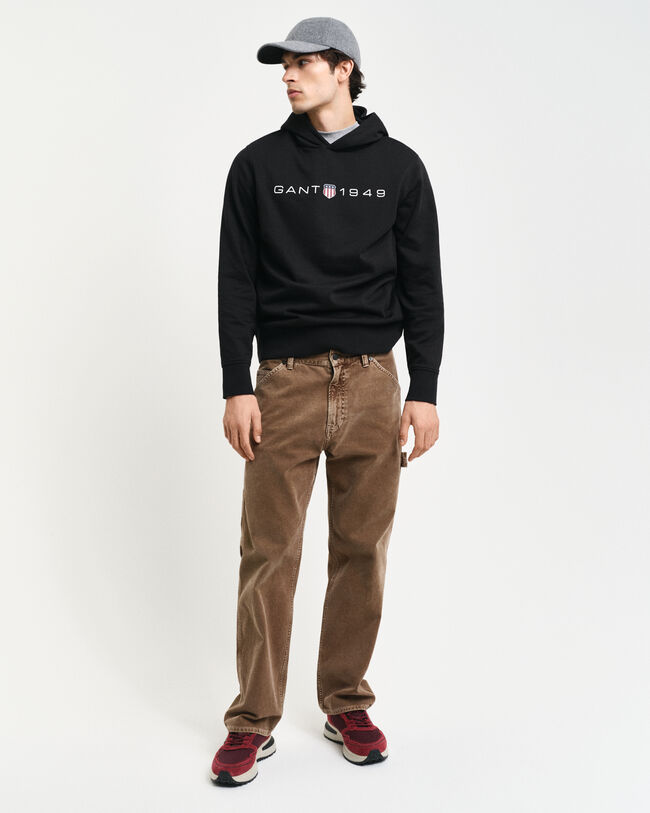 Painatuksella varustettu huppari