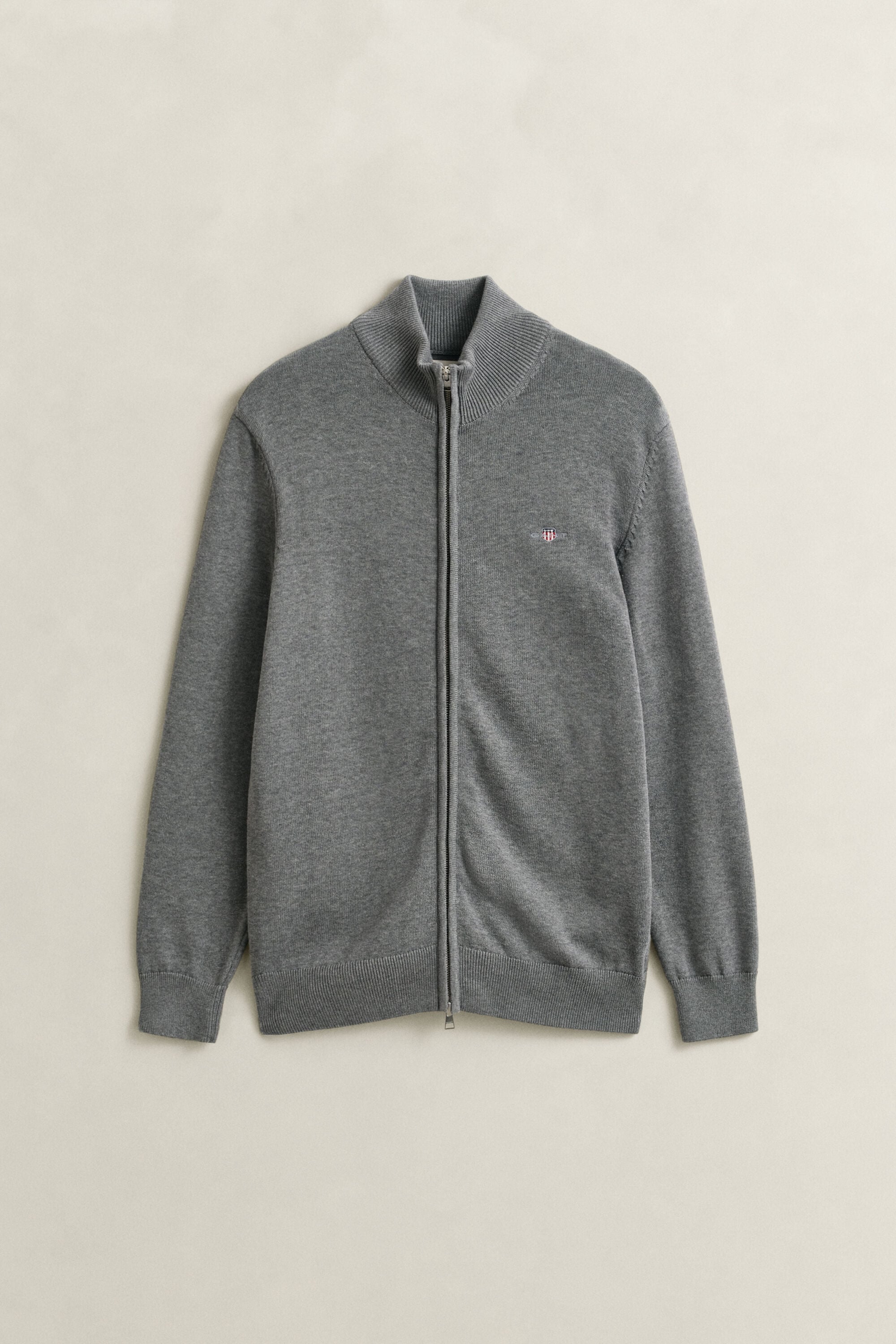 Vetoketjullinen Casual-puuvillaneuletakki