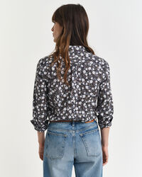 Regular fit ‑mitoitettu kukkaprinttipaita puuvillavoileesta