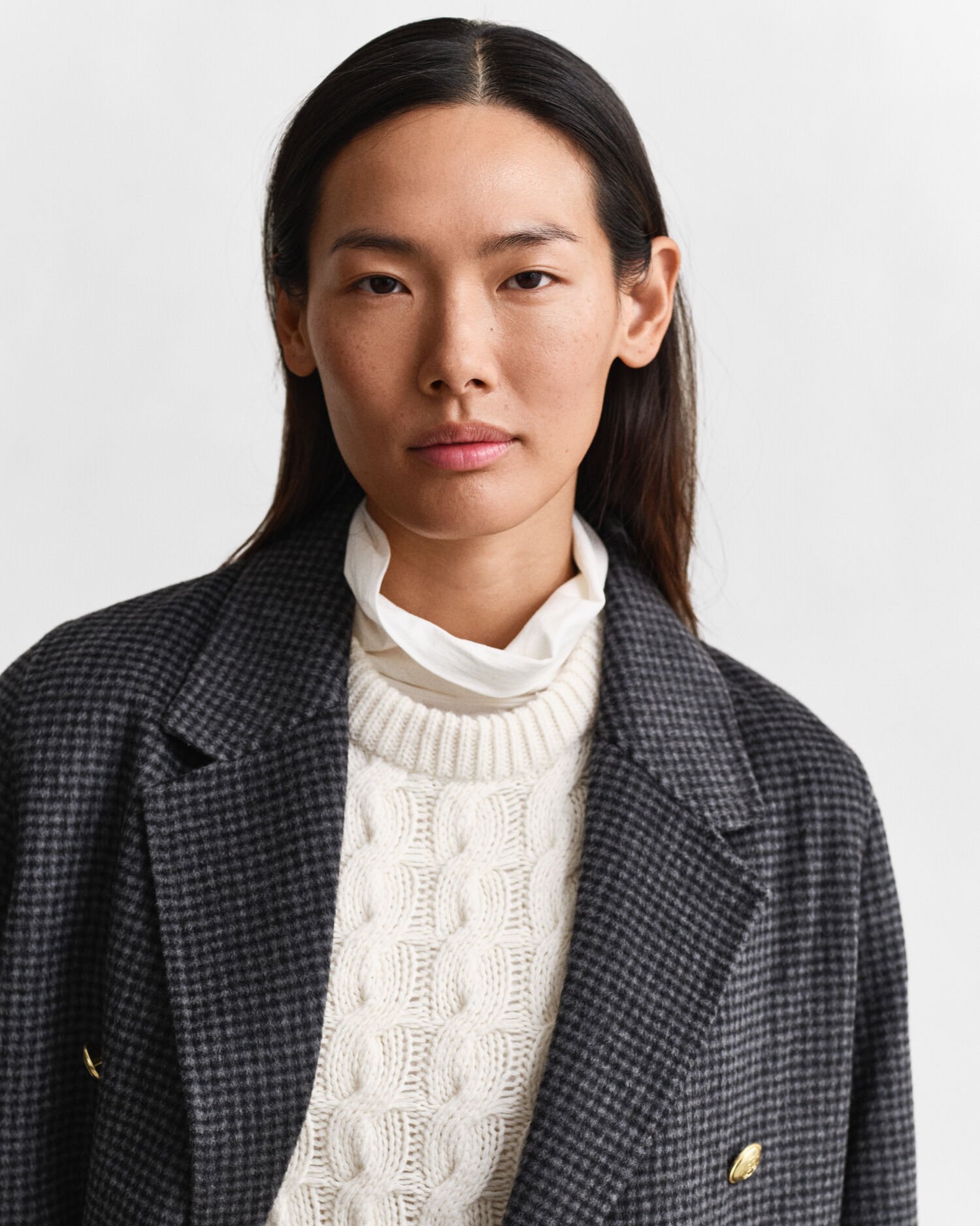 Ruudullinen käsin tikattu takki