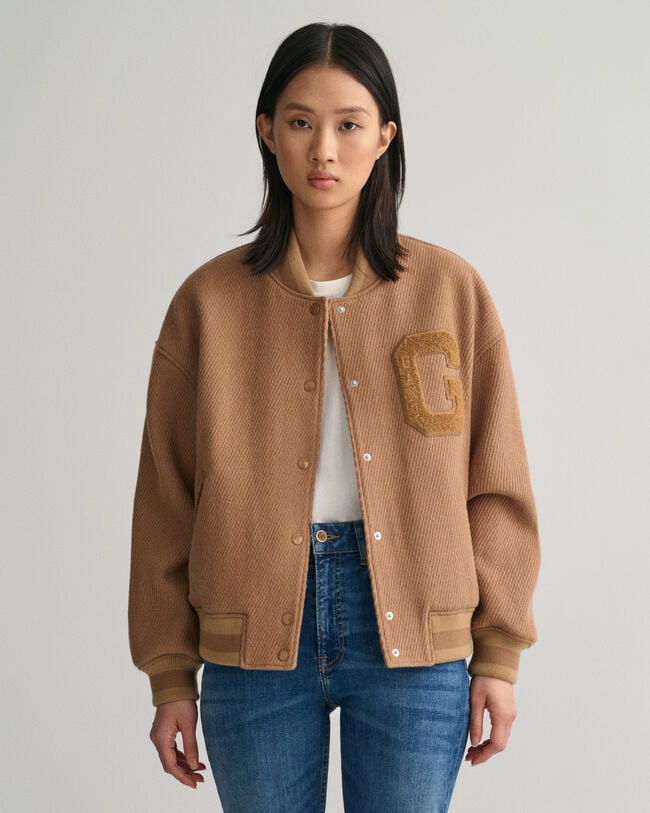 Villatvillikankainen GANT Varsity Jacket ‑takki