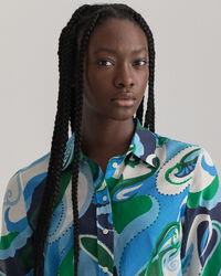 Regular fit ‑mitoitettu paisley-kuvioitu puuvilla-silkkipaita