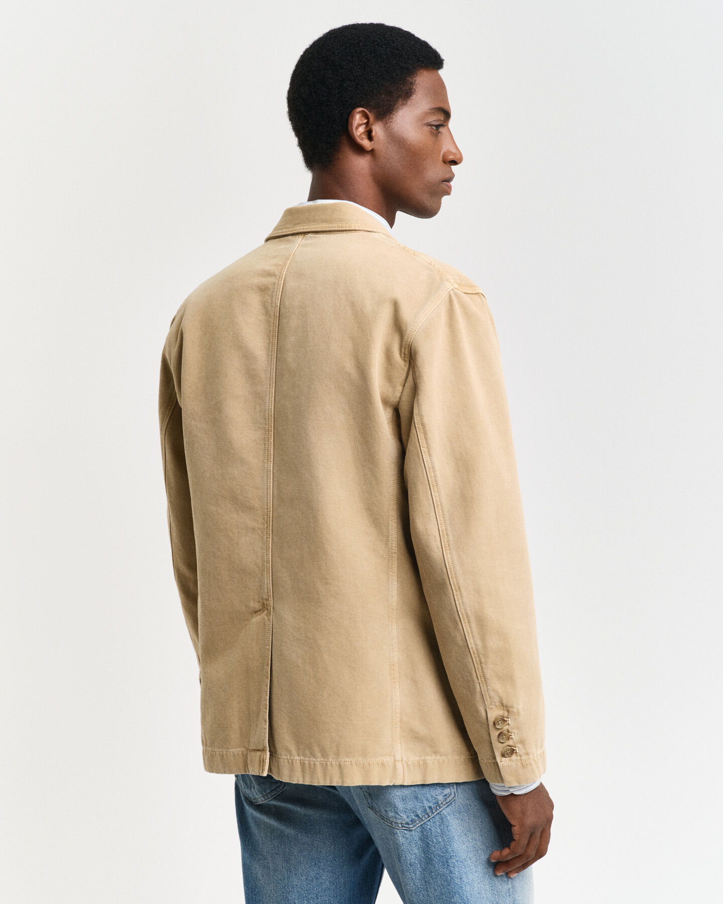 Relaxed fit ‑mitoitettu kanvaasibleiseri