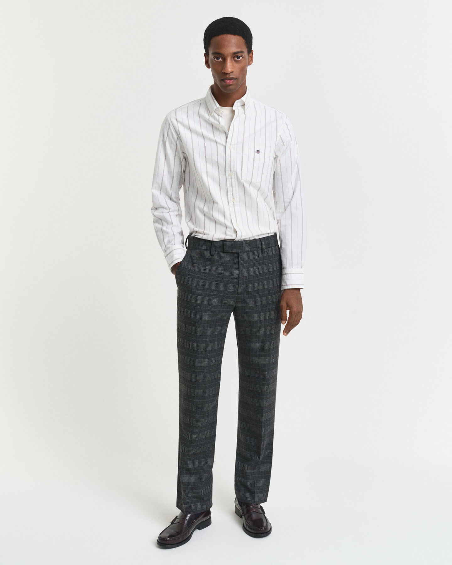 Slim fit ‑mitoitetut Glen Check ‑puvunhousut