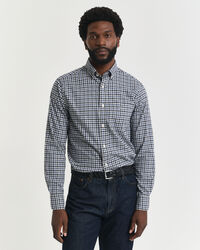 Regular fit ‑mitoitettu gingham-ruudullinen paita tvillikankaasta