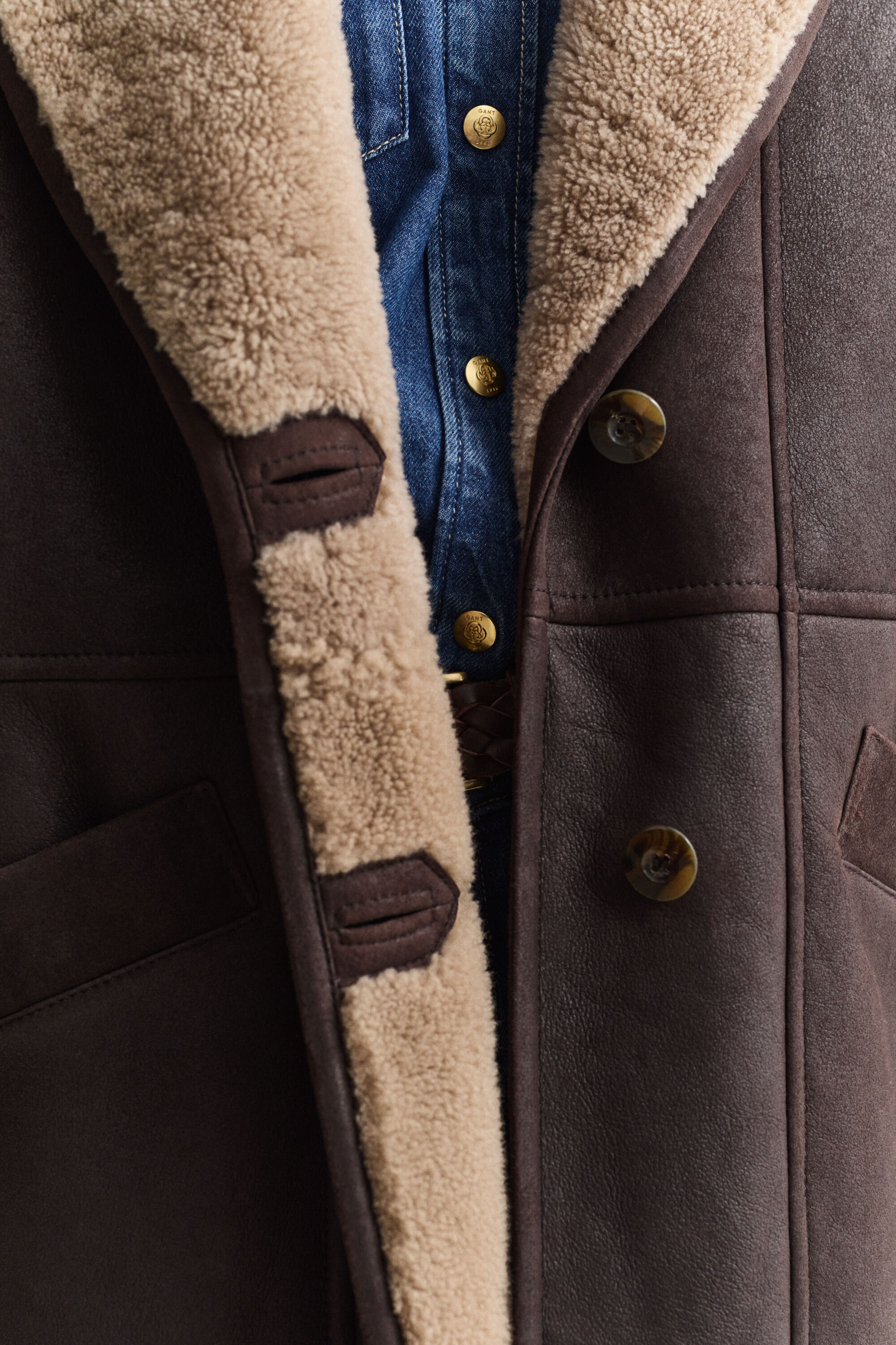 Shearling-takki